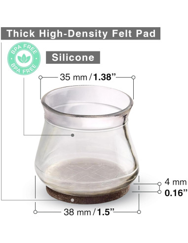 X-Protector 16 PCS Protectores de Suelo Silicona para Muebles