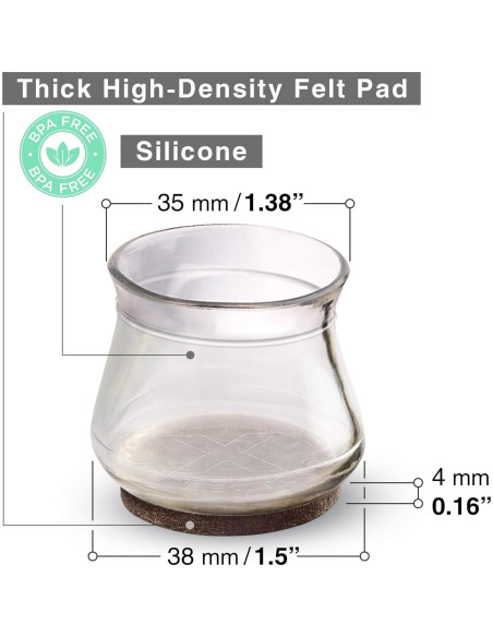 X-Protector 16 PCS Protectores de Suelo Silicona para Muebles