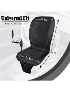 Cojín de Asiento de Coche Refrigerante Zone Tech 12V Negro 2