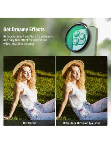 Filtro de Difusión Negra 67mm NEEWER 1/4 para Teléfono