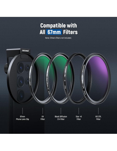 Filtro de Difusión Negra 67mm NEEWER 1/4 para Teléfono