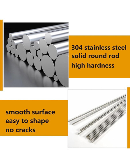 Barras de Acero Inoxidable TOP-VIGOR 5pcs 1mm x 100mm para DIY