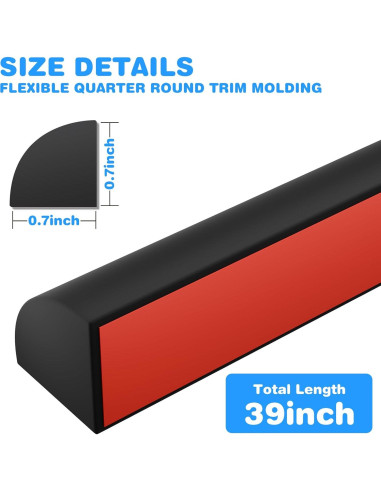 Moldura Cuarterona Flexible Ahua Walsong 99 cm Negro