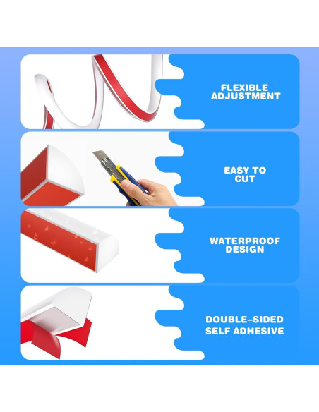 Moldura Cuarterona Flexible Ahua Walsong 99 cm Negro