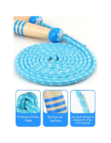 Cuerda de Saltar Ajustable Lorvain para Niños 2.54m Azul