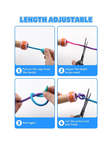 Cuerda de Saltar Ajustable Lorvain para Niños 2.54m Azul