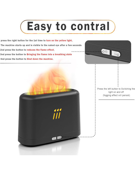 Difusor de Aroma Ultrasónico VAGITTO 180ml Negro con Niebla Fría Difusor de Aroma Ultrasónico VAGITTO 180ml Negro con Niebla Fría