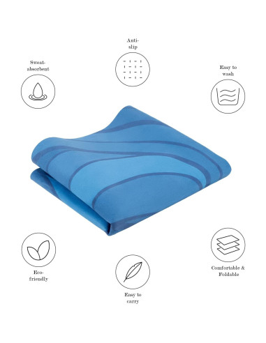 Esterilla de Yoga Plegable Jooeer 1.5mm Antideslizante Azul