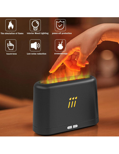 Difusor de Aroma Ultrasónico VAGITTO 180ml Negro con Niebla Fría