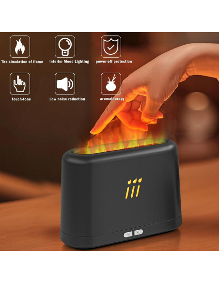 Difusor de Aroma Ultrasónico VAGITTO 180ml Negro con Niebla Fría Difusor de Aroma Ultrasónico VAGITTO 180ml Negro con Niebla Fría