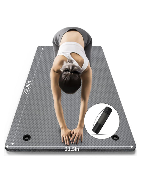 Esterilla de Yoga LFS 185.4x80 cm Antideslizante 10mm Gris