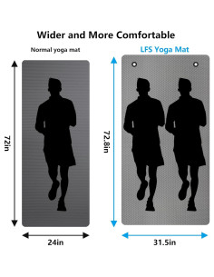 Esterilla de Yoga LFS 185.4x80 cm Antideslizante 10mm Gris 2