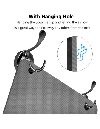 Esterilla de Yoga LFS 185.4x80 cm Antideslizante 10mm Gris