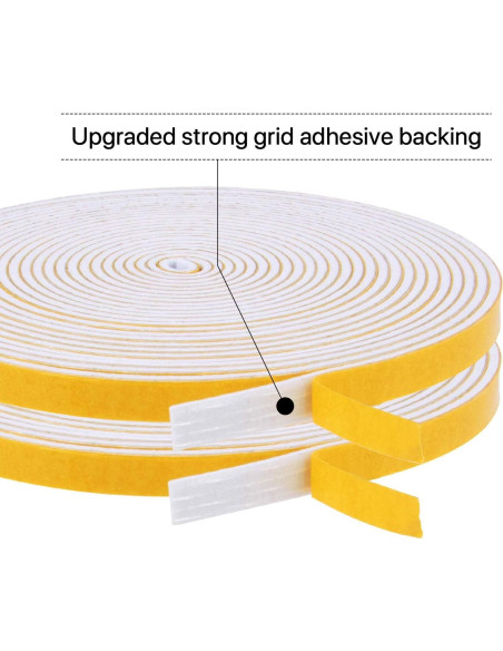 Cinta de Espuma Aislante Futuwi 2 Rollos 26 Pies 1/4" Ancho