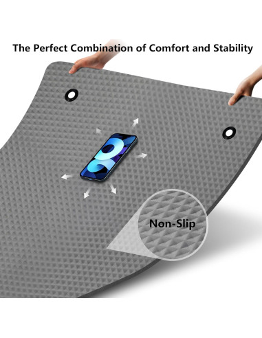 Esterilla de Yoga LFS 185.4x80 cm Antideslizante 10mm Gris