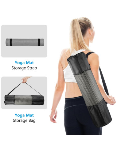 Esterilla de Yoga LFS 185.4x80 cm Antideslizante 10mm Gris