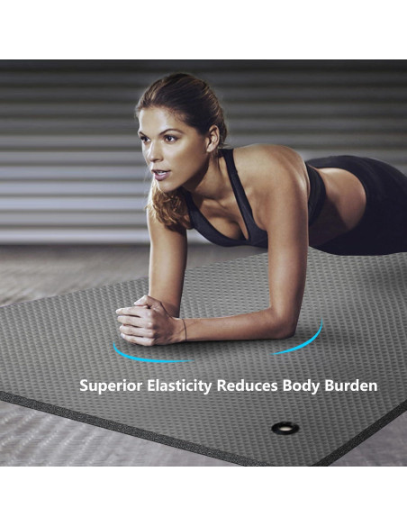 Esterilla de Yoga LFS 185.4x80 cm Antideslizante 10mm Gris