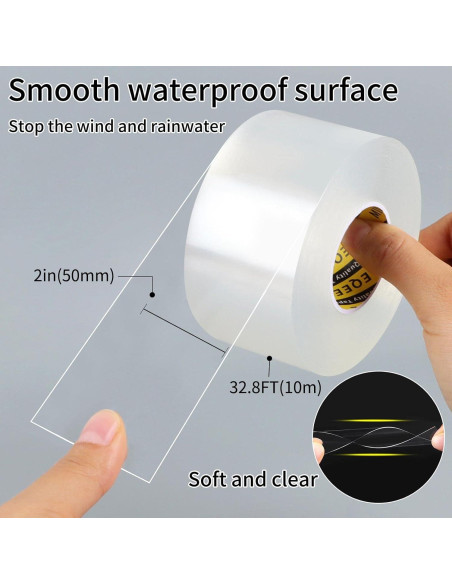 Cinta de Sellado Transparente MILEQEE 5cm x 10m Aislante