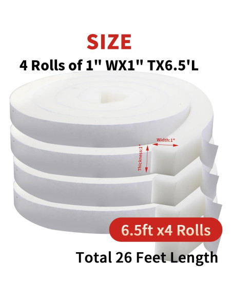 Aislante de Espuma Aiglille 1" x 1" x 26 Pies para Ventanas Aislante de Espuma Aiglille 1" x 1" x 26 Pies para Ventanas