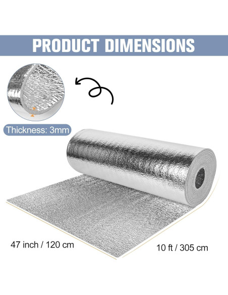 Rollo Aislante Reflectante Miuwauer 120x119cm Doble Cara Rollo Aislante Reflectante Miuwauer 120x119cm Doble Cara