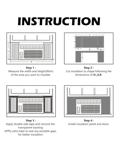 Panel Aislante de Espuma BJADE'S para Aire Acondicionado Ventana