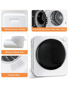 Secadora de Ropa Compacta DOGHLY LDDH01 1.6 m 800W Acero Inoxidable 2