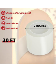 Cinta de Sellado FosDero 5.08CM x 9.14M para Ventanas y Puertas 2