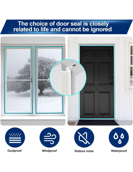 Tira de Aislamiento para Puerta TIKTENT 26 pies Blanco