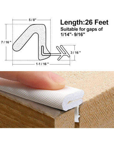 Tira de Aislamiento para Puerta TIKTENT 26 pies Blanco