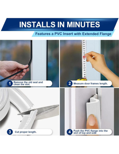 Tira de Aislamiento para Puerta TIKTENT 26 pies Blanco
