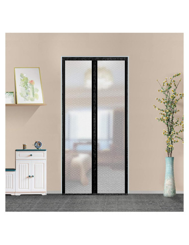 Cortina de Puerta Aislante Magnética SANJIANKER 36x82 Negro