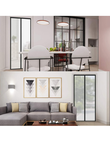 Cortina de Puerta Aislante Magnética SANJIANKER 36x82 Negro