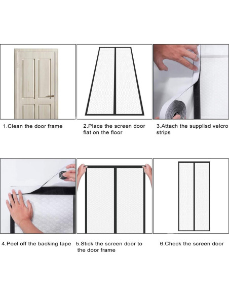 Cortina de Puerta Aislante Magnética SANJIANKER 36x82 Negro