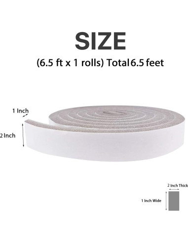 Rollos de Espuma Aislante Futuwi 5.08 cm x 2.54 cm x 1.98 m