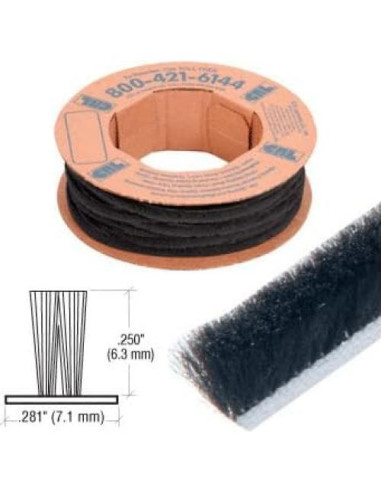 Burlete para Puerta de Vitrina CRL W125C 30.48 m Negro