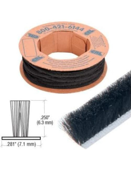 Burlete para Puerta de Vitrina CRL W125C 30.48 m Negro Burlete para Puerta de Vitrina CRL W125C 30.48 m Negro