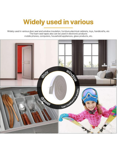 Rollos de Espuma Aislante Futuwi 5.08 cm x 2.54 cm x 1.98 m