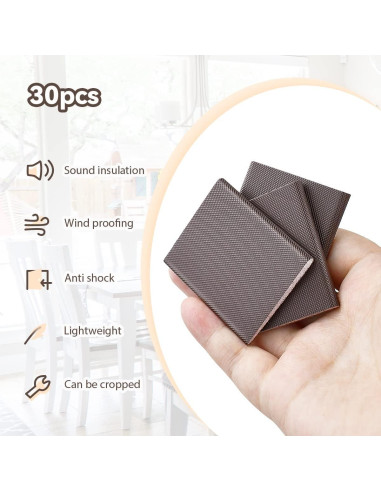 30 Sellos de Esquinas Autoadhesivos Tenalleys - Aislamiento Puertas