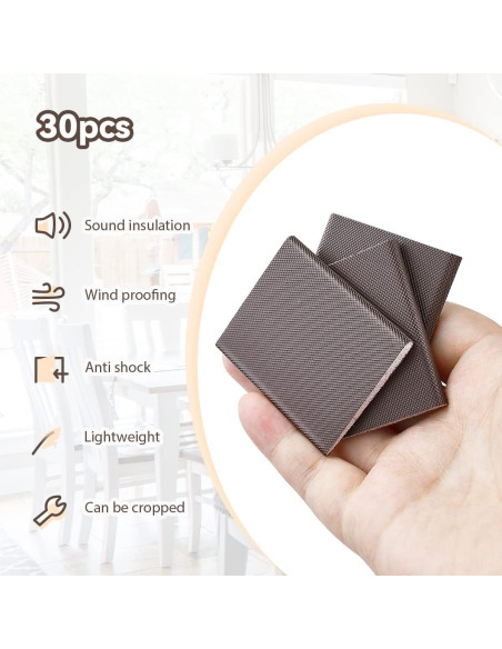 30 Sellos de Esquinas Autoadhesivos Tenalleys - Aislamiento Puertas