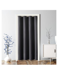 Cortina Blackout ChrisDowa 86x203 cm Gris Oscuro Aislante