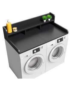 Encimera para Lavadora y Secadora Veemuaro 137 cm Negro