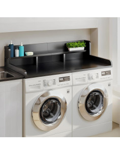 Encimera para Lavadora y Secadora Veemuaro 137 cm Negro 2