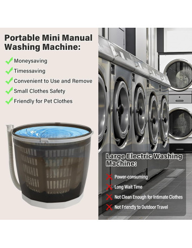 Mini Lavadora y Secadora Manual VPABES 2 en 1 1.99 kg