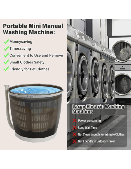 Mini Lavadora y Secadora Manual VPABES 2 en 1 1.99 kg