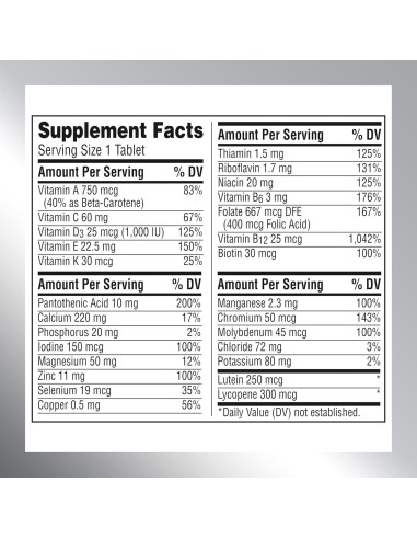 Centrum Minis Silver Multivitamínico 320 Tabletas 50+