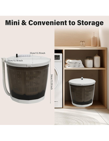 Mini Lavadora y Secadora Manual VPABES 2 en 1 1.99 kg