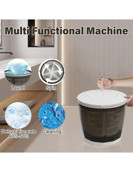 Mini Lavadora y Secadora Manual VPABES 2 en 1 1.99 kg