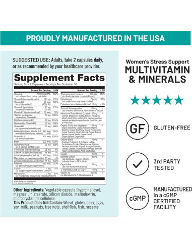 Multivitamina para Mujeres NatureWise 60 Cápsulas - Soporte Estrés