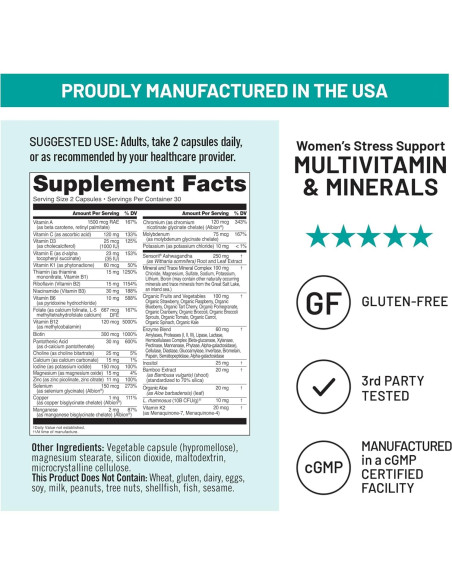 Multivitamina para Mujeres NatureWise 60 Cápsulas - Soporte Estrés