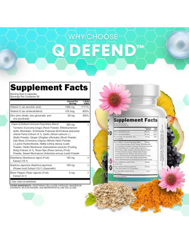 Suplemento Inmunológico Clean Nutraceuticals Q-Defend 30 Porciones